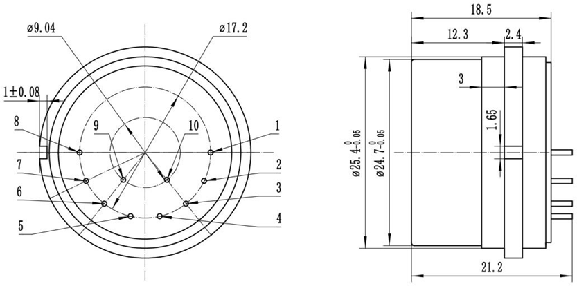 Quartz Flexure Accelerometer Dimensions