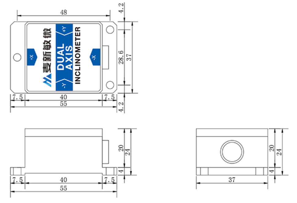 inclination sensors Dimensions